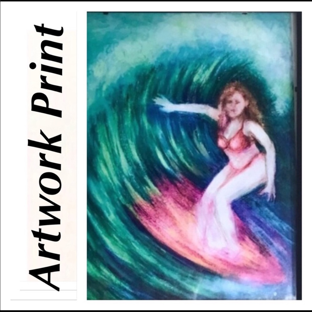 Limited Edition Prints of My Sister’s Artwork “Riding the Waves”.